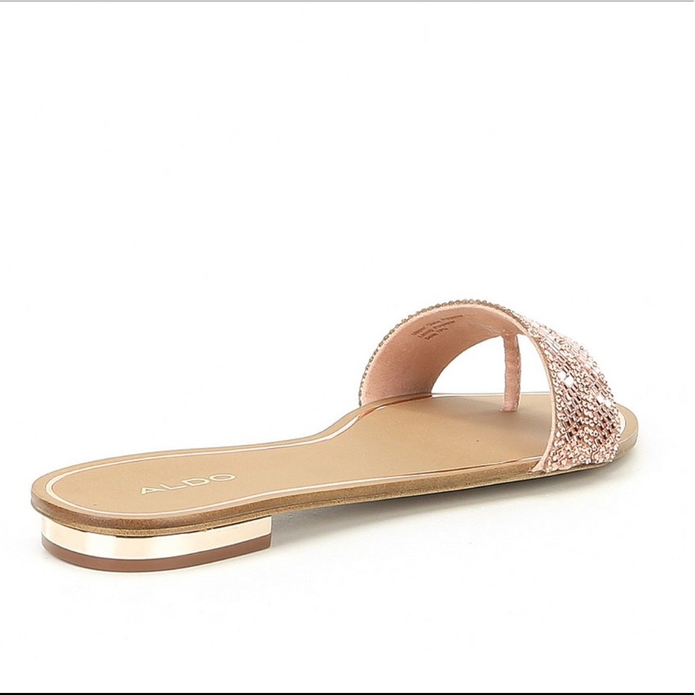 ALDO EMBELLISHED SANDALS IN ROSE GOLD COLOR